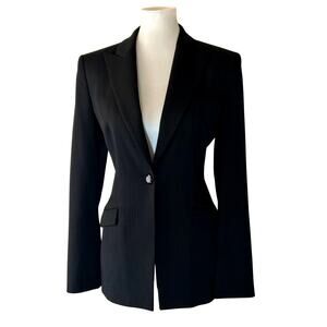 Vintage Louis Féraud Wool Blazer – Late 80s/90s Parisian Structured, Size 6